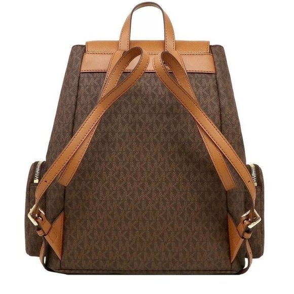 NWT Michael Kors Abbey Cargo Backpack Brown/Acorn - Picture 3 of 11